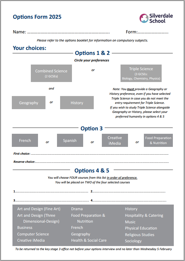 Options form image