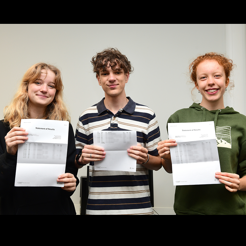 Image of student receiving exam results