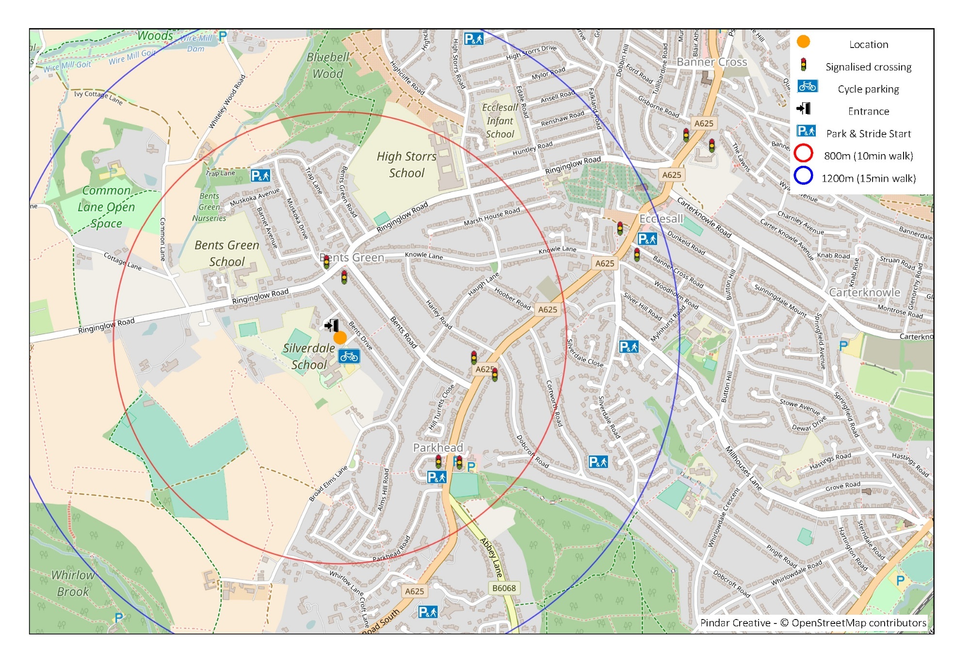 Park and stride map and link to downloadable pdf 