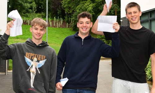 Image of students receiving exam results